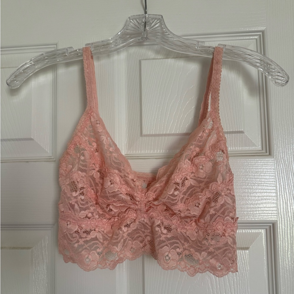 Pink lace bralette